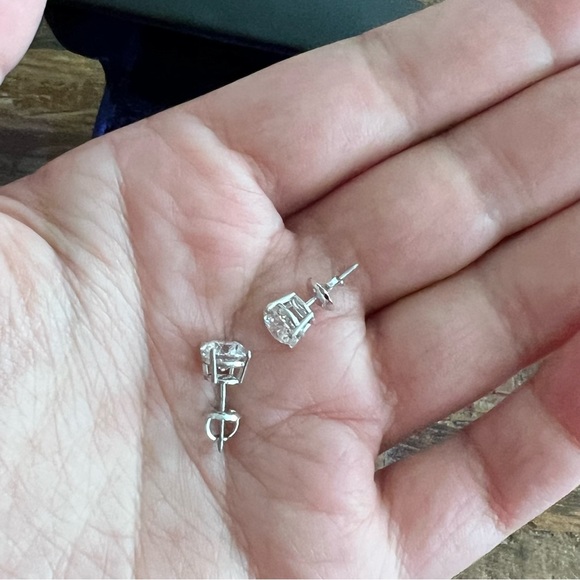 2.03 Ct D-E Color Lab Grown Diamond Studs - Picture 5 of 11